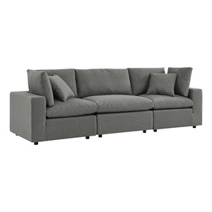 Modway Commix Modern Fabric Upholstered Outdoor Sofa in Charcoal