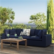 Modway Commix Modern Fabric Upholstered Outdoor Sofa in Navy