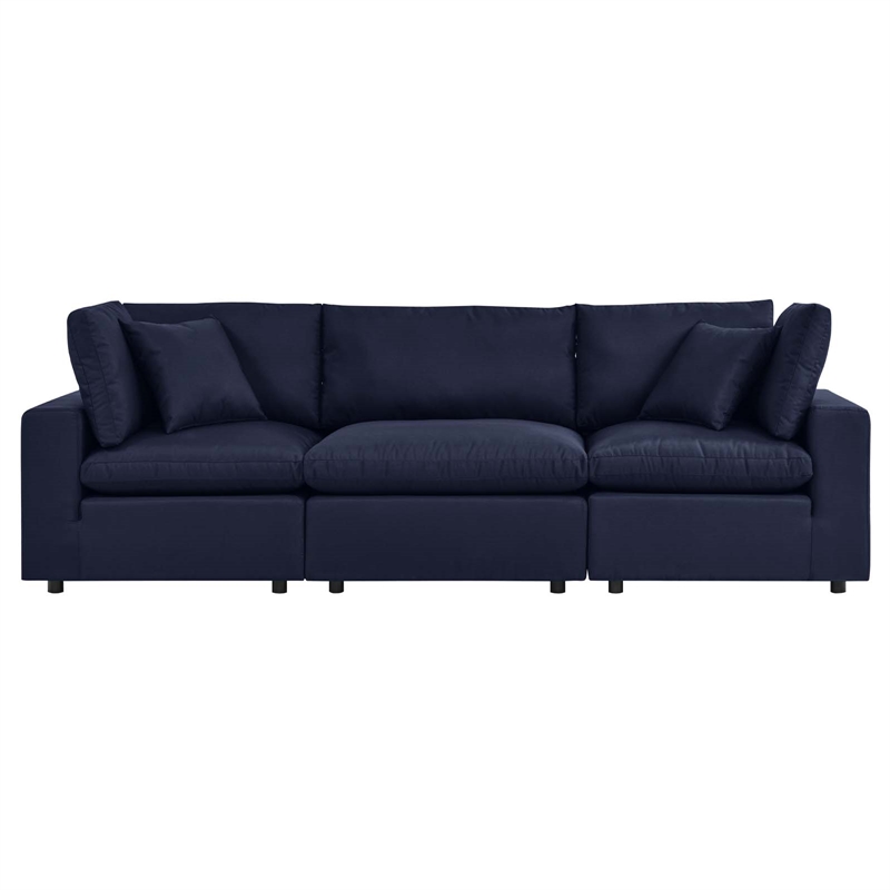 Modway Commix Modern Fabric Upholstered Outdoor Sofa in Navy