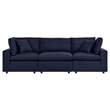 Modway Commix Modern Fabric Upholstered Outdoor Sofa in Navy
