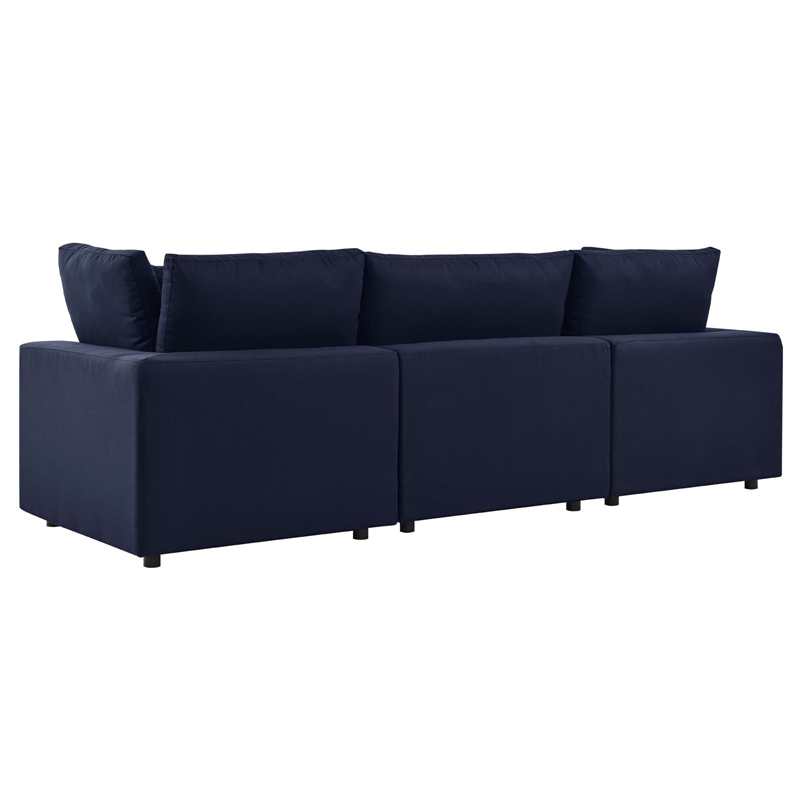 Modway Commix Modern Fabric Upholstered Outdoor Sofa in Navy