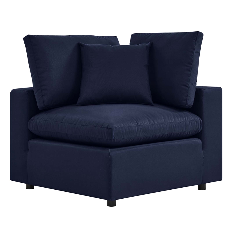 Modway Commix Modern Fabric Upholstered Outdoor Sofa in Navy
