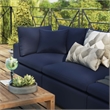 Modway Commix Modern Fabric Upholstered Outdoor Sofa in Navy