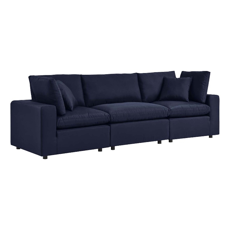 Modway Commix Modern Fabric Upholstered Outdoor Sofa in Navy