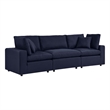 Modway Commix Modern Fabric Upholstered Outdoor Sofa in Navy
