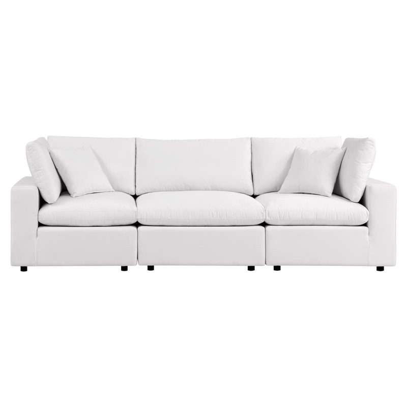 Modway Commix Modern Fabric Upholstered Outdoor Sofa in White