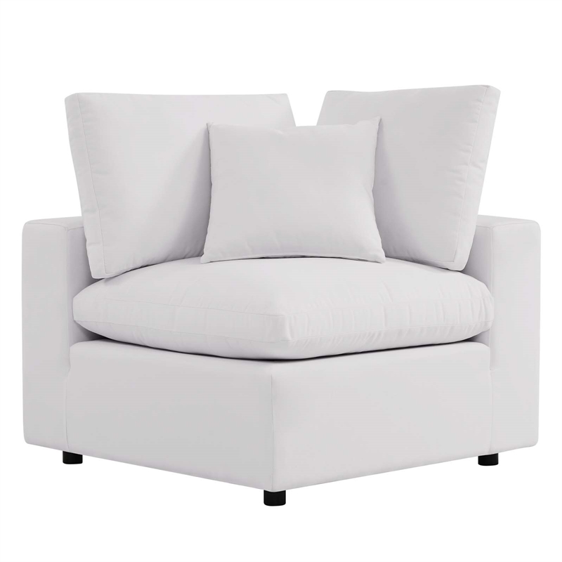 Modway Commix Modern Fabric Upholstered Outdoor Sofa in White