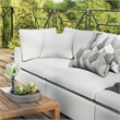 Modway Commix Modern Fabric Upholstered Outdoor Sofa in White