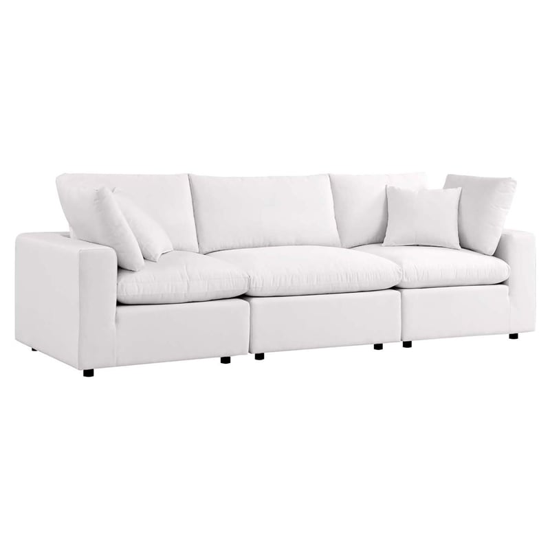 Modway Commix Modern Fabric Upholstered Outdoor Sofa in White
