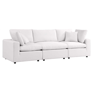 Modway Commix Modern Fabric Upholstered Outdoor Sofa in White