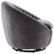 Modway Whirr Tufted Performance Velvet Swivel Chair in Black/Gray