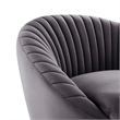 Modway Whirr Tufted Performance Velvet Swivel Chair in Black/Gray