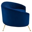 Modway Marchesa Modern Performance Velvet Upholstered Sofa in Navy/Gold
