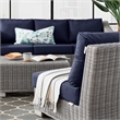 Modway Conway 5-Piece Rattan/Fabric Patio Furniture Set in Light Gray/Navy