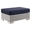 Modway Conway 5-Piece Rattan/Fabric Patio Furniture Set in Light Gray/Navy