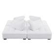 Modway Saunter 4-Piece Modern Tufted Fabric Sectional Sofa in White