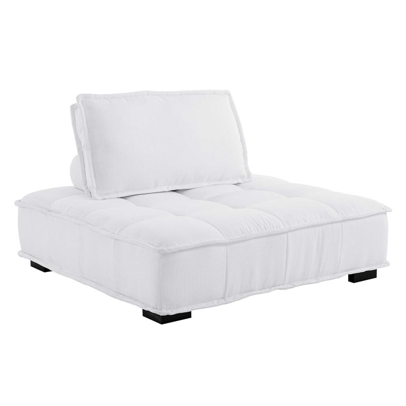 Modway Saunter 4-Piece Modern Tufted Fabric Sectional Sofa in White