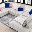 Modway Saunter 5-Piece Modern Tufted Fabric Sectional Sofa in Beige