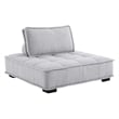 Modway Saunter 5-Piece Modern Tufted Fabric Sectional Sofa in Light Gray