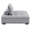 Modway Saunter 5-Piece Modern Tufted Fabric Sectional Sofa in Light Gray