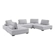 Modway Saunter 5-Piece Modern Tufted Fabric Sectional Sofa in Light Gray
