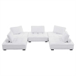 Modway Saunter 5-Piece Modern Tufted Fabric Sectional Sofa in White