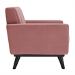 Modway Engage Channel Tufted Performance Velvet Armchair in Dusty Rose Pink