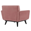 Modway Engage Channel Tufted Performance Velvet Armchair in Dusty Rose Pink