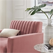 Modway Engage Channel Tufted Performance Velvet Armchair in Dusty Rose Pink