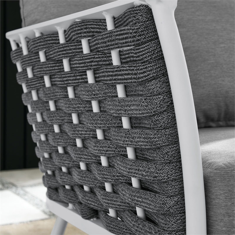 Modway Stance Modern Fabric & Aluminum Outdoor Left-Facing Armchair in Gray