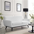 Modway Engage Modern Channel Tufted Polyester Fabric Loveseat in White