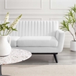 Modway Engage Modern Channel Tufted Polyester Fabric Loveseat in White