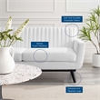 Modway Engage Modern Channel Tufted Polyester Fabric Loveseat in White