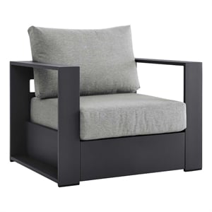 Modway Tahoe Modern Fabric/Aluminum Outdoor Armchair in Gray
