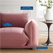 Modway Copious Modern Performance Velvet Armchair in Dusty Rose Pink