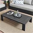 Modway Tahoe Modern Powder-Coated Aluminum Outdoor Patio Coffee Table in Gray