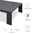 Modway Tahoe Modern Powder-Coated Aluminum Outdoor Patio Coffee Table in Gray
