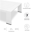 Modway Tahoe Modern Powder-Coated Aluminum Outdoor Patio Coffee Table in White