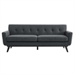 Modway Engage Modern Tufted Back Textured Fabric Sofa in Charcoal