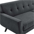 Modway Engage Modern Tufted Back Textured Fabric Sofa in Charcoal