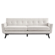 Modway Engage Modern Tufted Back Textured Fabric Sofa in Ivory
