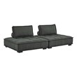 Modway Saunter 2-Piece Modern Tufted Fabric Loveseat in Gray