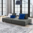 Modway Saunter 2-Piece Modern Tufted Fabric Loveseat in Gray