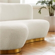 Modway Kindred Modern Boucle Fabric Upholstered Sofa in Ivory/Gold