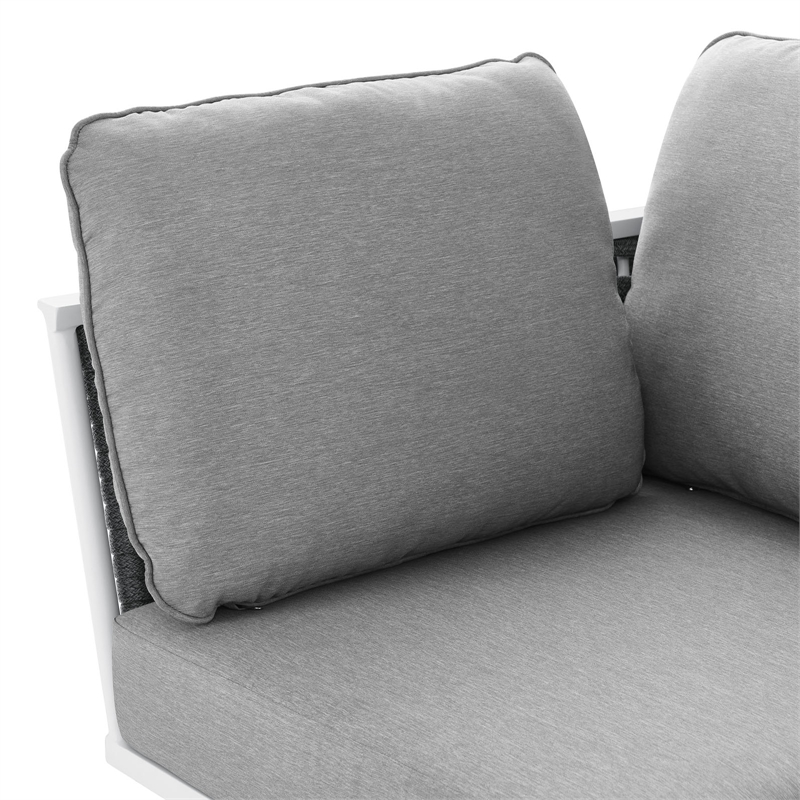 Modway Stance Modern Fabric & Aluminum Outdoor Corner Armchair in Gray