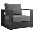 Modway Tahoe 4-Piece Fabric/Powder-Coated Aluminum Outdoor Set in Charcoal/Gray