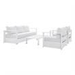 Modway Tahoe 4-Piece Fabric/Powder-Coated Aluminum Outdoor Set in White