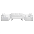 Modway Tahoe 4-Piece Fabric/Powder-Coated Aluminum Outdoor Set in White