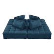 Modway Saunter 4-Piece Modern Tufted Fabric Sectional Sofa in Azure Blue