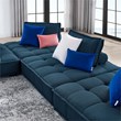 Modway Saunter 4-Piece Modern Tufted Fabric Sectional Sofa in Azure Blue